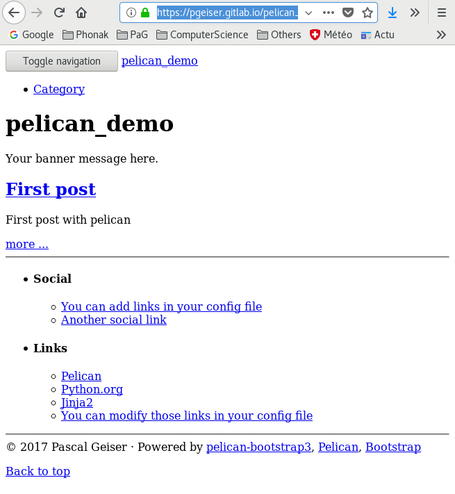 Pelican result when not using "publishing" settings