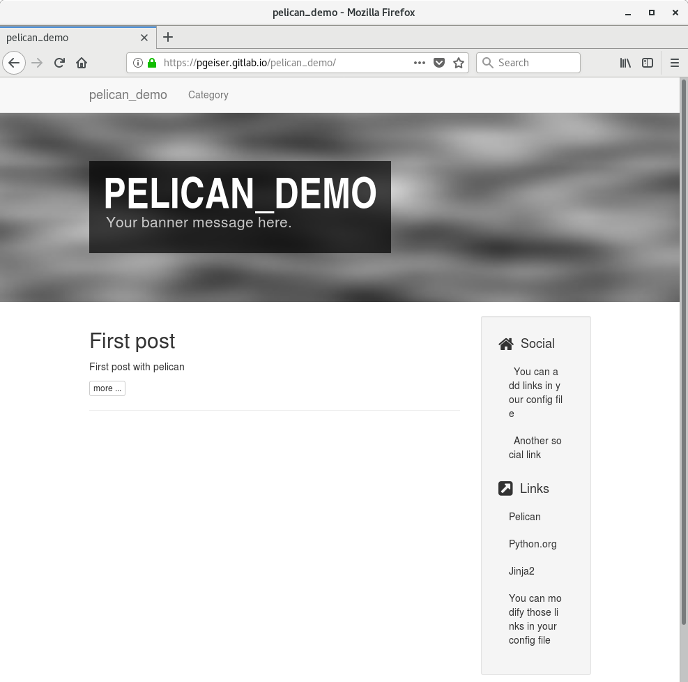 Pelican result when using "publishing" settings